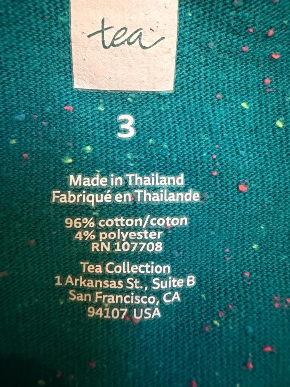 Tea Collection Teal Ayr Adventure Knit Dress, Size 3, MSRP $40